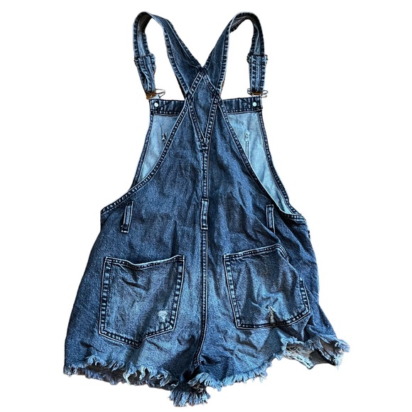 Abercrombie & fitch black denim overalls / romper size small - Picture 2 of 4